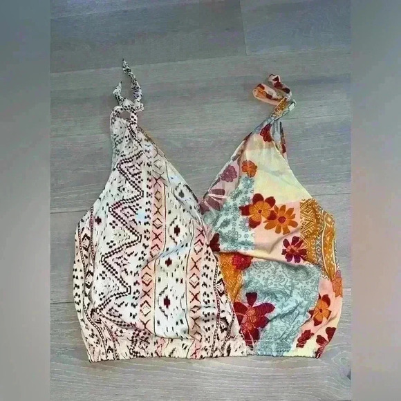 Free People Tied To You Tank Top In Tropical Combo Sz: Medium M - Picture 6 of 9